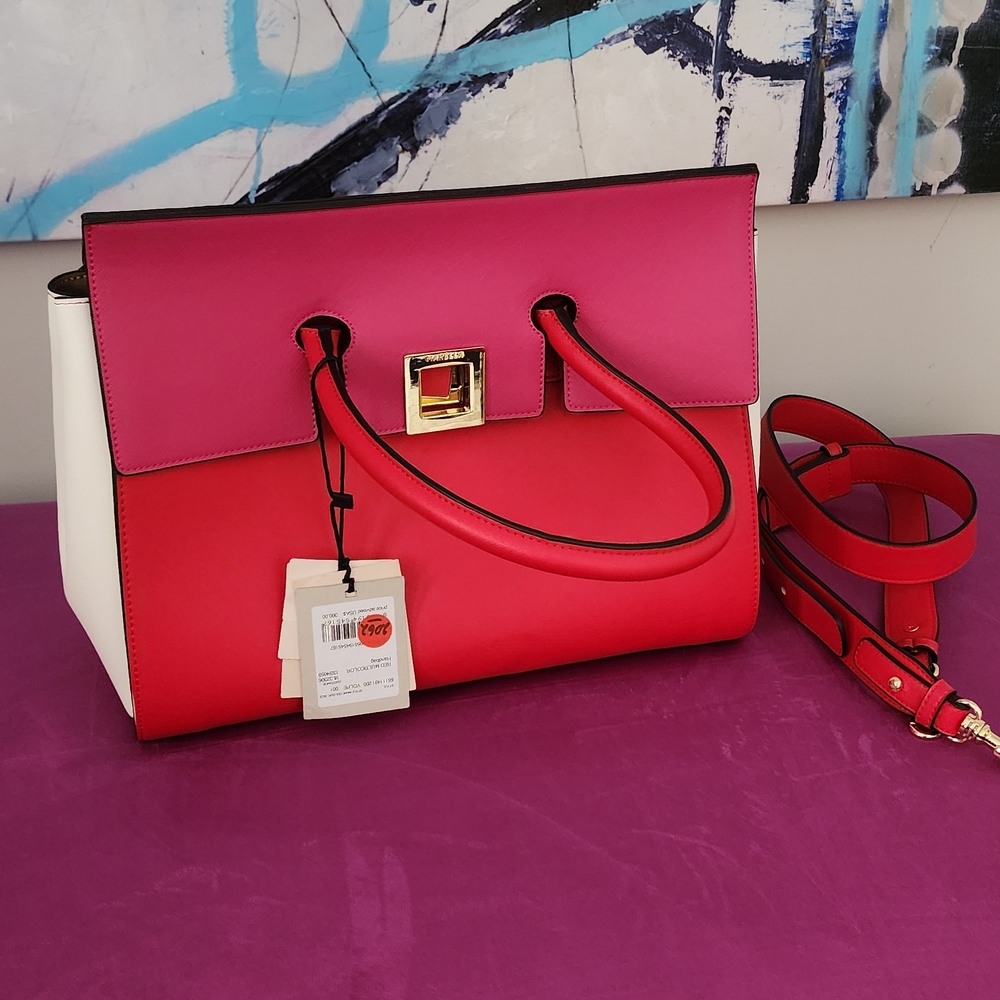 MARELLA Pink and Red Satchel Bag